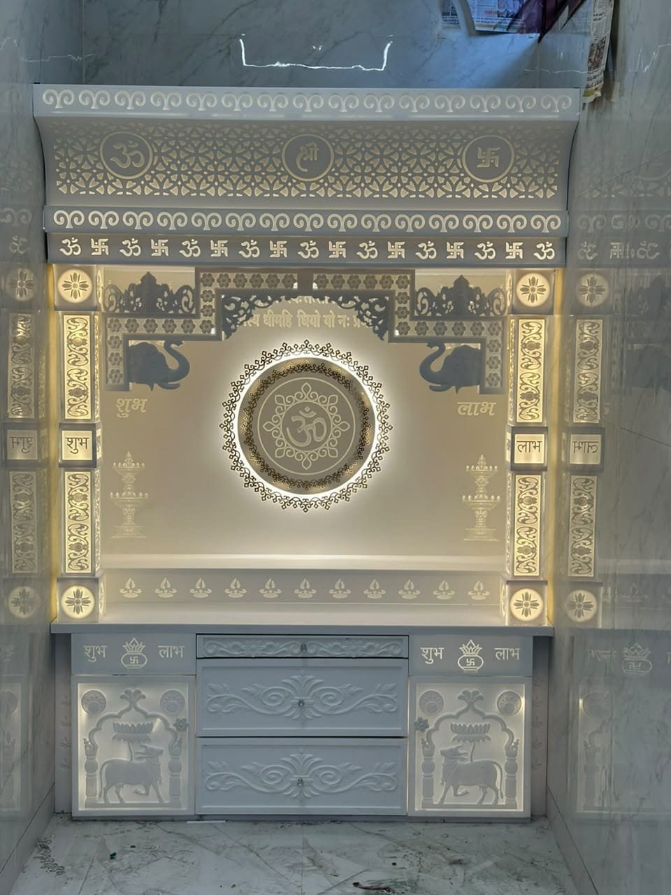 Celestial Floating Wall Mandir